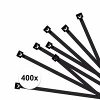 Kabelbinders van kunststof - tie wraps - zwart - 150 x 3,5 mm - 400x stuks - binders
