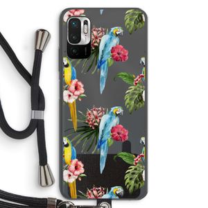 Kleurrijke papegaaien: Xiaomi Redmi Note 10 5G Transparant Hoesje met koord