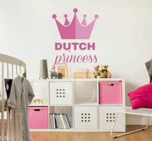 Muurstickers tekst Dutch princess crown
