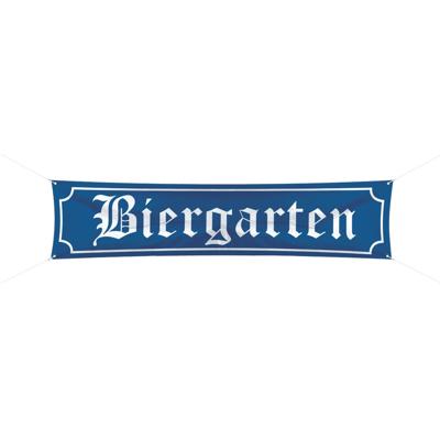 Oktoberfest Spandoek banner Biergarten - 180 x 40 cm - bierfeest versiering - straatnaambord