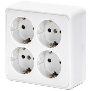 Wandcontactdoos - Aigi Kuta - Opbouw - 4-voudig - Randaarde - Wit