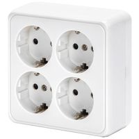 Wandcontactdoos - Aigi Kuta - Opbouw - 4-voudig - Randaarde - Wit