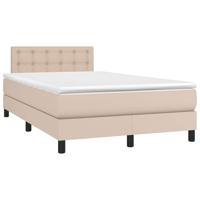 Boxspring met matras en LED kunstleer cappuccinokleur 120x190cm