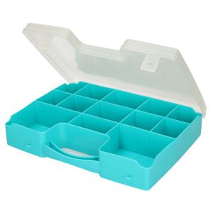 Plasticforte Opbergkoffertje - 13-vaks - blauw - opbergkoffer - sorteer box - 27,5 x 20,5 x 3 cm