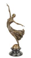 A BRONZE SCULPTURE OF A HOVERING DANCER A BRONZE SCULPTURE OF A HOVERING DANCER