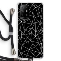 Geometrische lijnen wit: Oppo A95 5G Transparant Hoesje met koord