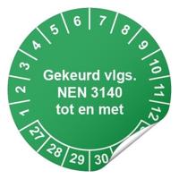 Keuringssticker NEN 3140 Ø 20 mm - 1100 stickers (op rol)
