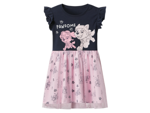Kinder jurk met tule rok (Donkerblauw/roze, 98/104)