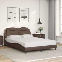 Bedframe "Viana" zonder matras kunstleer bruin 140x190 cm