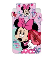 Disney Minnie Mouse peuterdekbedovertrek Sweet- 100 x 135 cm - Katoen - roze - thumbnail