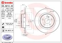 Remmenset, remschijf BREMBO, Remschijftype: Massief, Inbouwplaats: Achteras: , u.a. für Mercedes-Benz