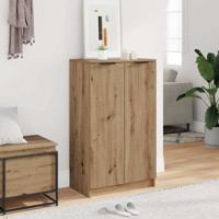 Schoenenkast 59x35x100,5 cm bewerkt hout artisanaal eikenkleur