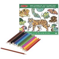 Kleurboek set met kleurpotloden van wilde dieren   - - thumbnail