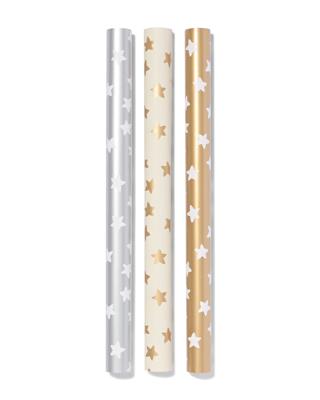 HEMA Cadeaupapier 50x200cm Sterren - 3 Stuks (multi)