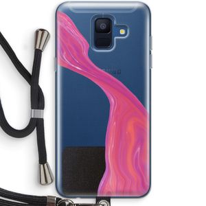 Paarse stroom: Samsung Galaxy A6 (2018) Transparant Hoesje met koord