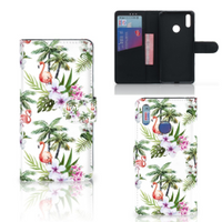 Huawei Y7 (2019) Telefoonhoesje met Pasjes Flamingo Palms - thumbnail