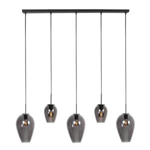 Steinhauer 5-lichts hanglampHaloSwap zwart met smoke glas - 4280ZW