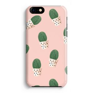 Cactusprint roze: iPhone 8 Volledig Geprint Hoesje