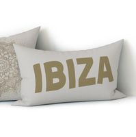 Tuinkussen Ibiza Tekst Light 60x40cm. Hoes