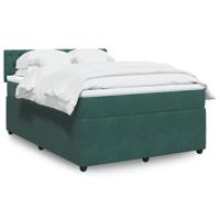 Boxspring met matras fluweel donkergroen 140x190 cm