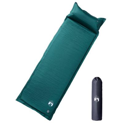 VidaXL Kampeermatras met kussen zelfopblazend 1-persoons groen
