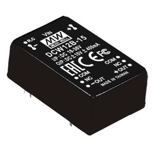 Mean Well DCW12B-12 DC/DC-converter 12 W Aantal uitgangen: 2 x Inhoud 1 stuk(s)