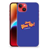 iPhone 14 Plus | Siliconen hoesje | met naam Never Give Up