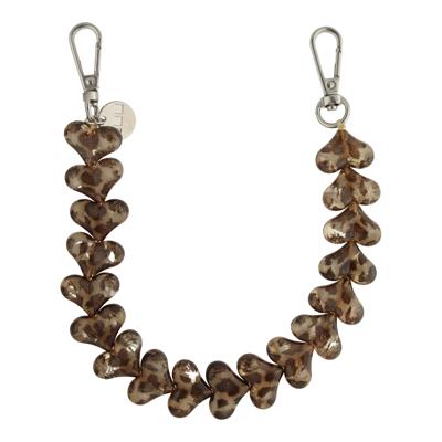 Telefoonkoord Heart - Luipaard Bruin - Zilver Telefoonkoord Heart - Luipaard Bruin - Zilver