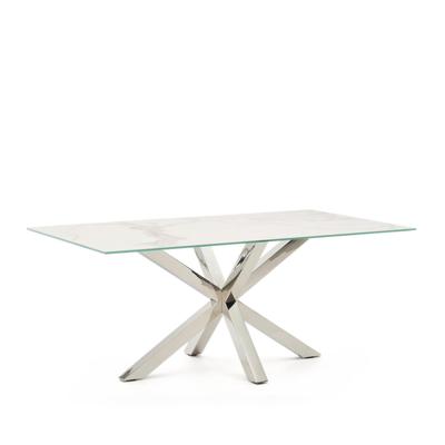 Kave Home Eettafel 'Argo' Keramiek, 180 x 100cm, kleur Wit