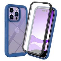 360 Protection Series iPhone 14 Pro Max Case - Blauw / Doorzichtig - thumbnail