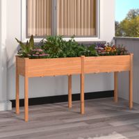 Plantenbak met voering 161x45x76 cm massief vurenhout bruin - thumbnail