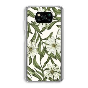 Wit bloemenpatroon: Xiaomi Poco X3 Pro Transparant Hoesje