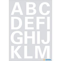 Stickervelletjes 28x alfabet plak letters A-Z wit 25 mm   - - thumbnail