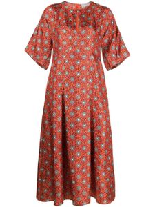Alberto Biani robe mi-longue à imprimé - Orange