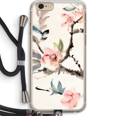 Japanse bloemen: iPhone 6 PLUS / 6S PLUS Transparant Hoesje met koord