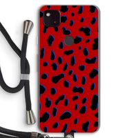 Red Leopard: Pixel 4a 5G Transparant Hoesje met koord