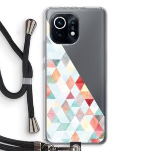 Gekleurde driehoekjes pastel: Xiaomi Mi 11 Transparant Hoesje met koord