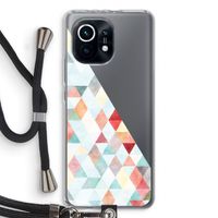 Gekleurde driehoekjes pastel: Xiaomi Mi 11 Transparant Hoesje met koord
