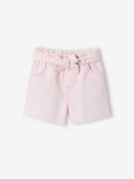 Short voor meisjes van twill met riem om te knopen rozen