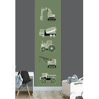 Designed4Kids behangbaan voertuigen olijf