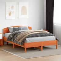 Bedframe zonder matras massief grenenhout wasbruin 150x200 cm