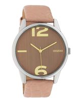 OOZOO Timepieces Horloge Soft Pink Croco | C10376 - thumbnail