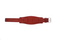 Horlogeband Universeel B0223 Onderliggend Leder Rood 20mm