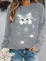 Casual Animal White Sweatshirt - thumbnail