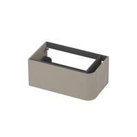 INK - Rechts Afgeronde Onderkast Gelakt 1 Lade Softclose Tbv Grepen - 800x450x350 Mm - Mat Creme Cotton