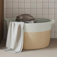 VidaXL Opbergmand ø 40x25 cm katoen beige en wit