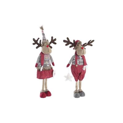 Decoratieve figuren DKD Home Decor Kerstmis Rendier Polyester (20 x 10 x 58 cm) (2 Stuks)