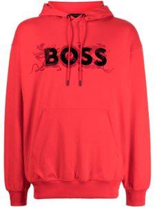 BOSS hoodie à logo appliqué - Rouge