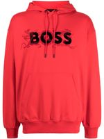 BOSS hoodie à logo appliqué - Rouge