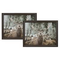 Schoottafel - 2x - hert print - 43 x 32 cm - laptray - schootkussen - schootblad